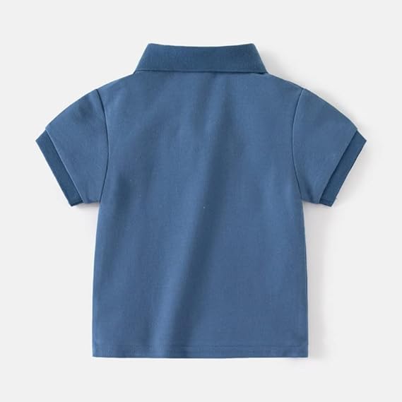 Camisa polo de piqué de manga corta para niños pequeños con botones impresos - Quierox - Tienda Online