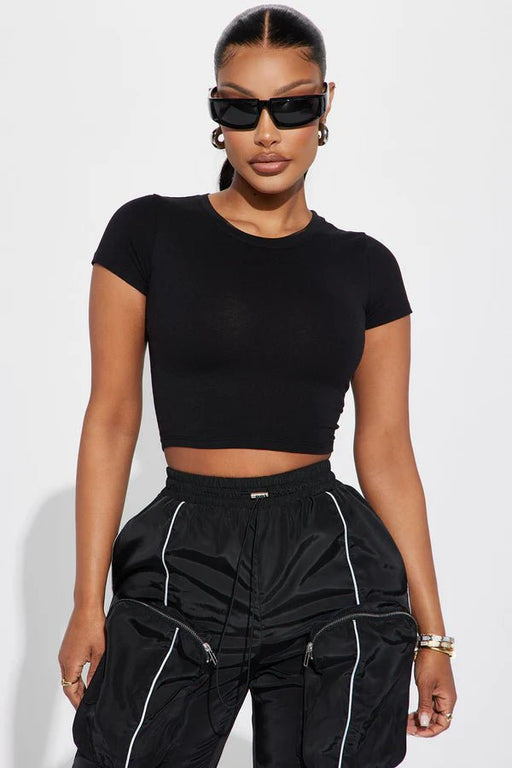 Camisa Top Judia Cuello Redondo - Negro - Quierox - Tienda Online