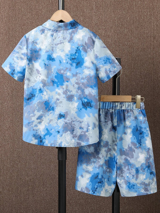 Camisa y pantalones cortos con teñido anudado para niños sin camiseta - Quierox - Tienda Online