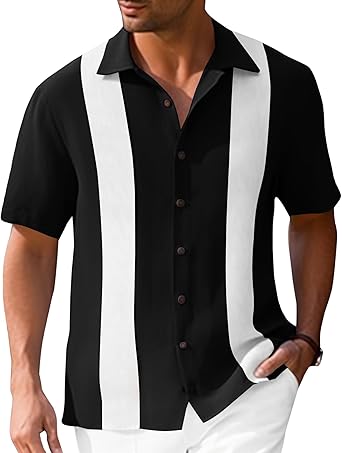 Camisas de bolos vintage, manga corta, con botones, guayabera, playeras para hombre - Quierox - Tienda Online