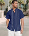 Camisas de guayabera cubana para hombre, manga corta, casual, con botones, para playa - Quierox - Tienda Online
