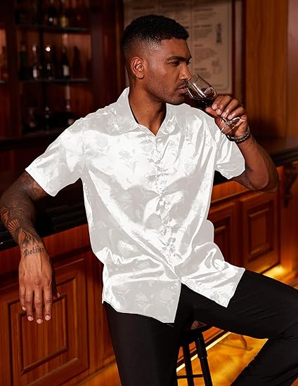 Camisas de jacquard de verano para hombre, manga corta - Quierox - Tienda Online