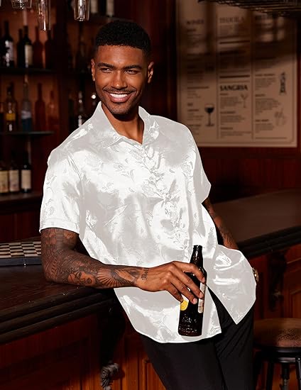 Camisas de jacquard de verano para hombre, manga corta - Quierox - Tienda Online