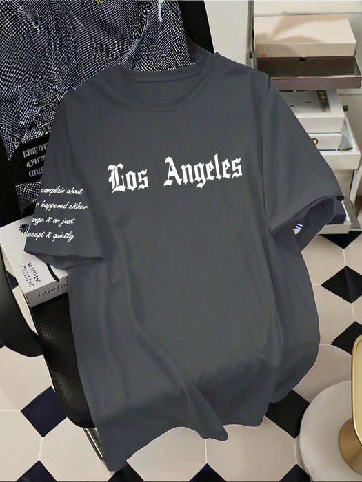 Camiseta casual y gráfico gótico en inglés de Los Ángeles para adolescentes varones - Quierox - Tienda Online
