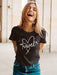 Camiseta con estampado de letras para mujer, uso diario - Quierox - Tienda Online