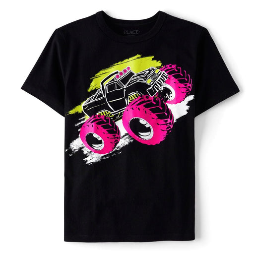 Camiseta de algodón para niños, auténtica exportación vietnamita, negra con coche rosa - Quierox - Tienda Online
