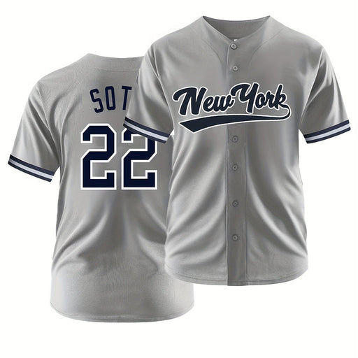 Camiseta de béisbol gris para hombre con el número 22 de Nueva York - Quierox - Tienda Online