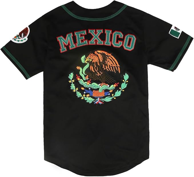 Camiseta de béisbol juvenil de México con botones - Quierox - Tienda Online