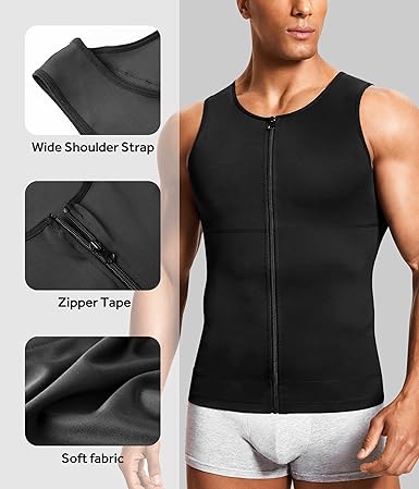 Camiseta de compresión para hombre, chaleco moldeador de cuerpo, sin mangas - Quierox - Tienda Online