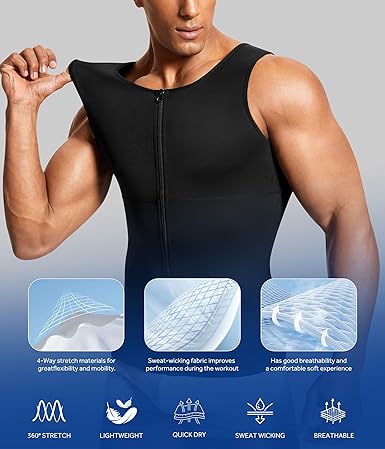 Camiseta de compresión para hombre, chaleco moldeador de cuerpo, sin mangas - Quierox - Tienda Online