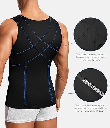 Camiseta de compresión para hombre, chaleco moldeador de cuerpo, sin mangas - Quierox - Tienda Online