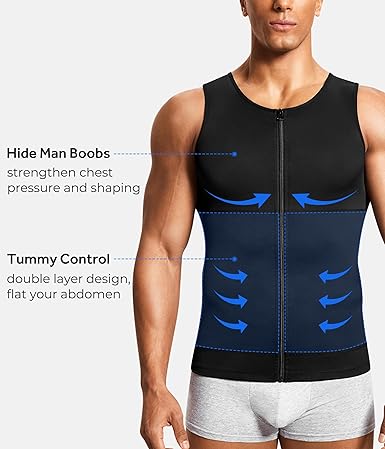 Camiseta de compresión para hombre, chaleco moldeador de cuerpo, sin mangas - Quierox - Tienda Online