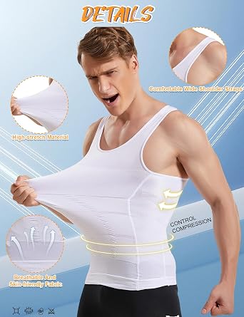 Camiseta de compresión para hombre, moldeador de cuerpo, control de abdomen - Quierox - Tienda Online