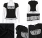 Camiseta de encaje con volantes y cuello cuadrado para mujer, manga corta - Quierox - Tienda Online