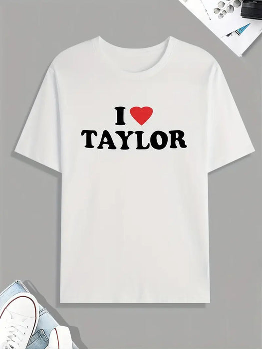 Camiseta de hombre con estampado de letras I LOVE TAYLOR para el verano - Quierox - Tienda Online