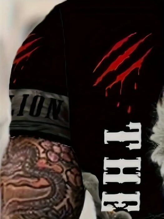 Camiseta de Hombre con Gráfico de León - Impresión Digital 3D - Quierox - Tienda Online