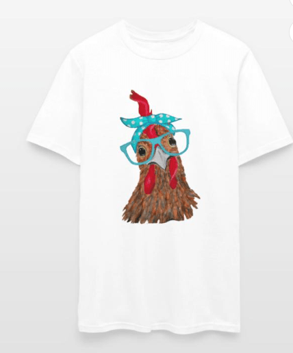 Camiseta de hombre gildan, estampado de Pollo con diadema de bandana y gafas lindo - Quierox - Tienda Online