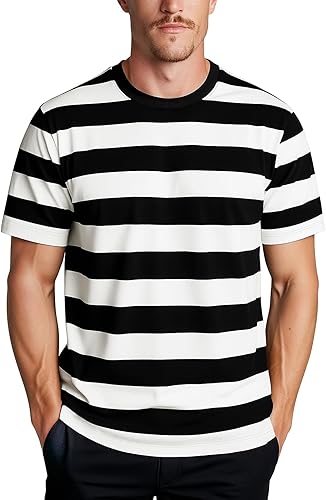 Camiseta de manga corta a rayas para hombre - Quierox - Tienda Online