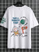 Camiseta de manga corta casual para hombre con dibujo de astronauta - Quierox - Tienda Online