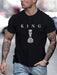 Camiseta de manga corta casual para hombres con estampado de letras de ajedrez - Quierox - Tienda Online
