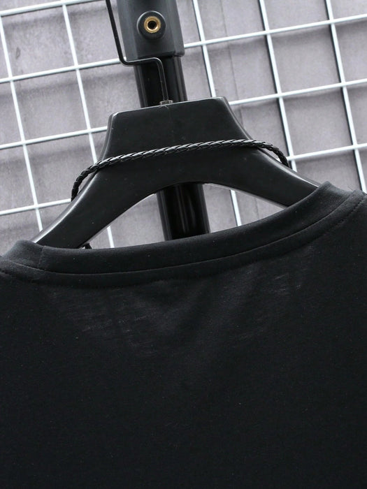 Camiseta de manga corta casual para hombres con estampado de letras de ajedrez - Quierox - Tienda Online