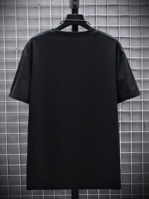 Camiseta de manga corta casual para hombres con estampado de letras de ajedrez - Quierox - Tienda Online