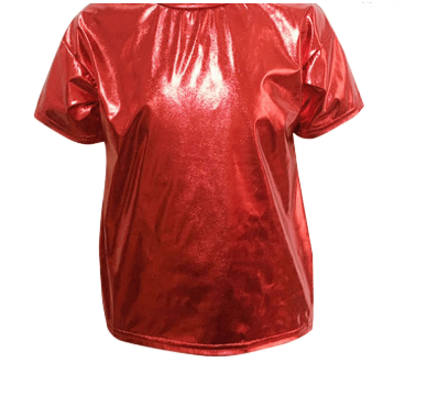 Camiseta de manga corta metálica brillante de niños para fiestas - Quierox - Tienda Online