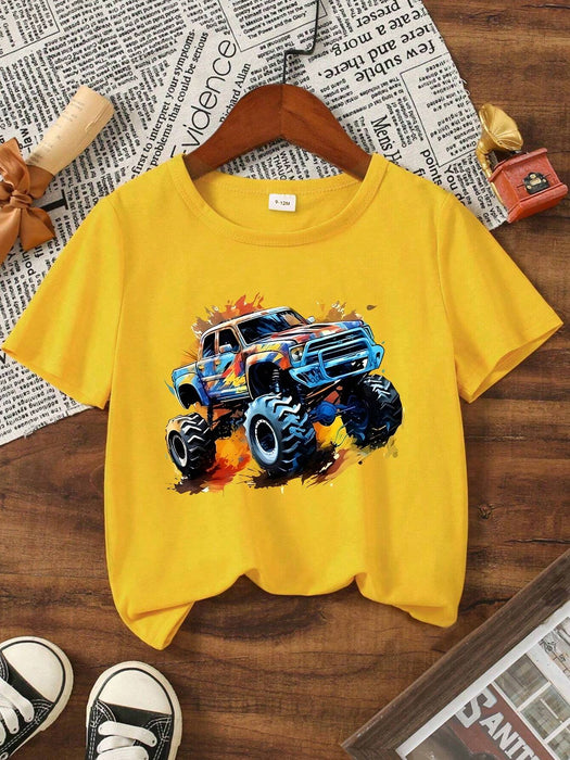 Camiseta de manga corta para bebé niño con estampado divertido de salpicaduras - Quierox - Tienda Online