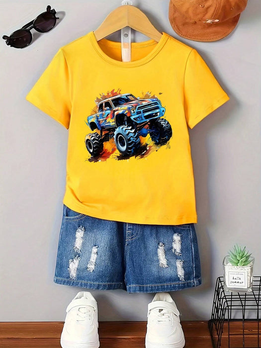 Camiseta de manga corta para bebé niño con estampado divertido de salpicaduras - Quierox - Tienda Online