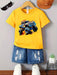 Camiseta de manga corta para bebé niño con estampado divertido de salpicaduras - Quierox - Tienda Online