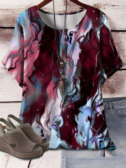 Camiseta de Mujer de Manga Corta y Cuello Redondo con un Estilo Cómodo y Casual - Quierox - Tienda Online