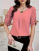 Camiseta de Mujer de Moda en Color Sólido con Detalle de Botones - Quierox - Tienda Online