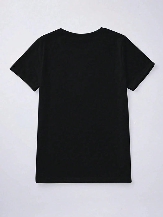 Camiseta de talla grande con estampado de lazo y corazón, blusas gráficas para mujer - Quierox - Tienda Online