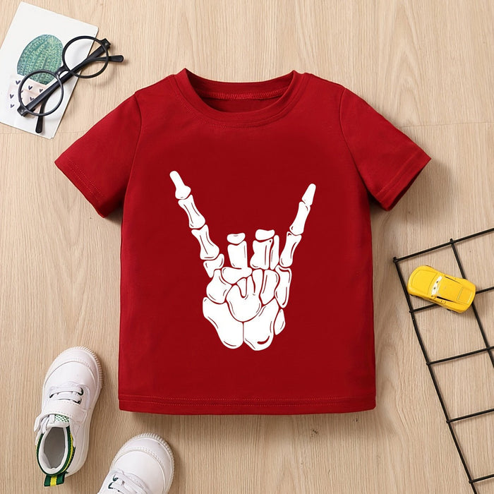 Camiseta de verano de manga corta para bebés niño con estampado de 'Esqueleto - Quierox - Tienda Online