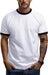 Camiseta deportiva de manga corta con cuello redondo y ribete para hombre - Quierox - Tienda Online