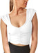 Camiseta deportiva sin mangas para mujer, para yoga, corte largo, con recorte, de manga corta - Quierox - Tienda Online