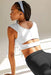 Camiseta deportiva sin mangas para mujer, para yoga, corte largo, con recorte, de manga corta - Quierox - Tienda Online