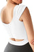 Camiseta deportiva sin mangas para mujer, para yoga, corte largo, con recorte, de manga corta - Quierox - Tienda Online