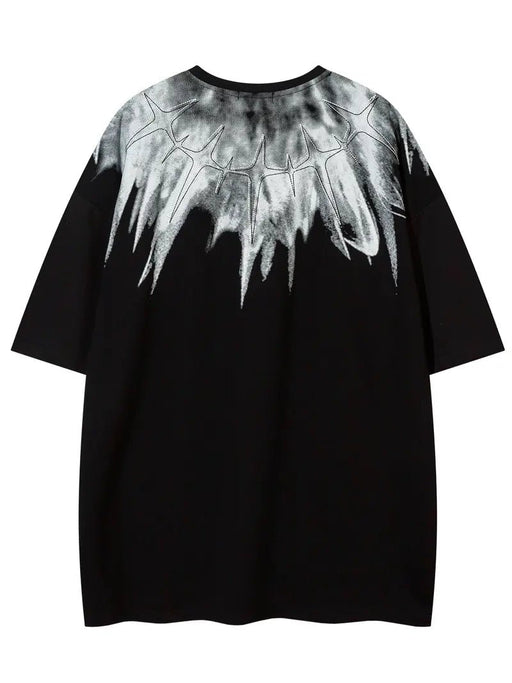 Camiseta gráfica bordada con alas inspirada en la moda vintage para hombres - Quierox - Tienda Online