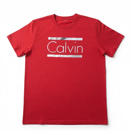 Camiseta manga corta Casual de Hombre Calvin - Rojo - Quierox - Tienda Online