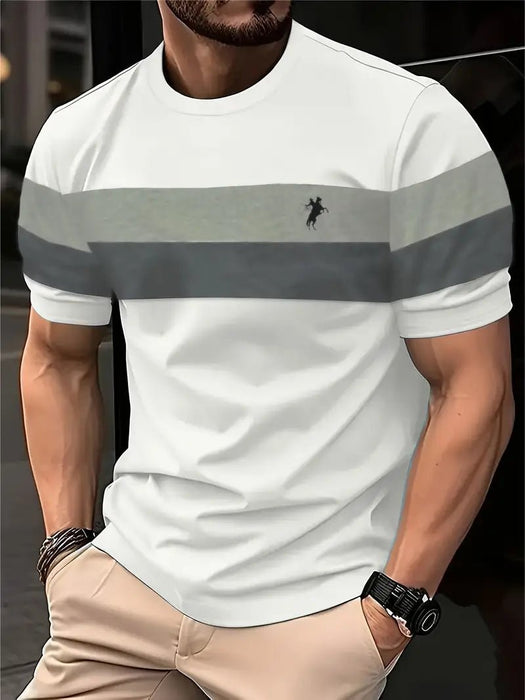 Camiseta manga corta para hombreestampado a rayas - Quierox - Tienda Online