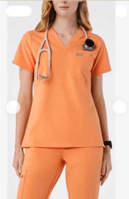 Camiseta medica para mujeres Figs Shaka Naranja - Quierox - Tienda Online