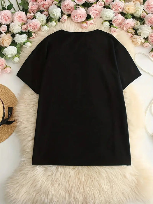 Camiseta negra de talla grande para hombre y mujer con estampado de fases lunares - Quierox - Tienda Online