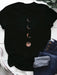Camiseta negra de talla grande para hombre y mujer con estampado de fases lunares - Quierox - Tienda Online