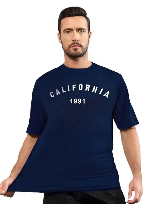 Camiseta oversize de algodón con cuello redondo y estampado tipográfico - Quierox - Tienda Online