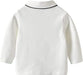Camiseta polo de algodón de manga larga con cuello y solapa blanca para bebés - Quierox - Tienda Online