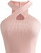 Camiseta sin mangas con cuello halter para mujer de punto acanalado - Quierox - Tienda Online