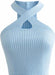 Camiseta sin mangas con cuello halter para mujer de punto acanalado - Quierox - Tienda Online