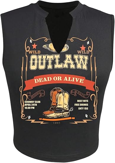 Camiseta sin mangas con estampado gráfico de letras para mujer, sin mangas, cuello con muescas - Quierox - Tienda Online