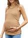 Camiseta sin mangas de maternidad para mujer de cuello redondo y punto acanalado - Quierox - Tienda Online